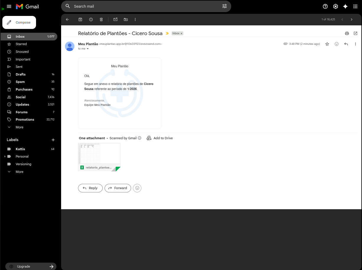 Relatório Mensal E-mail